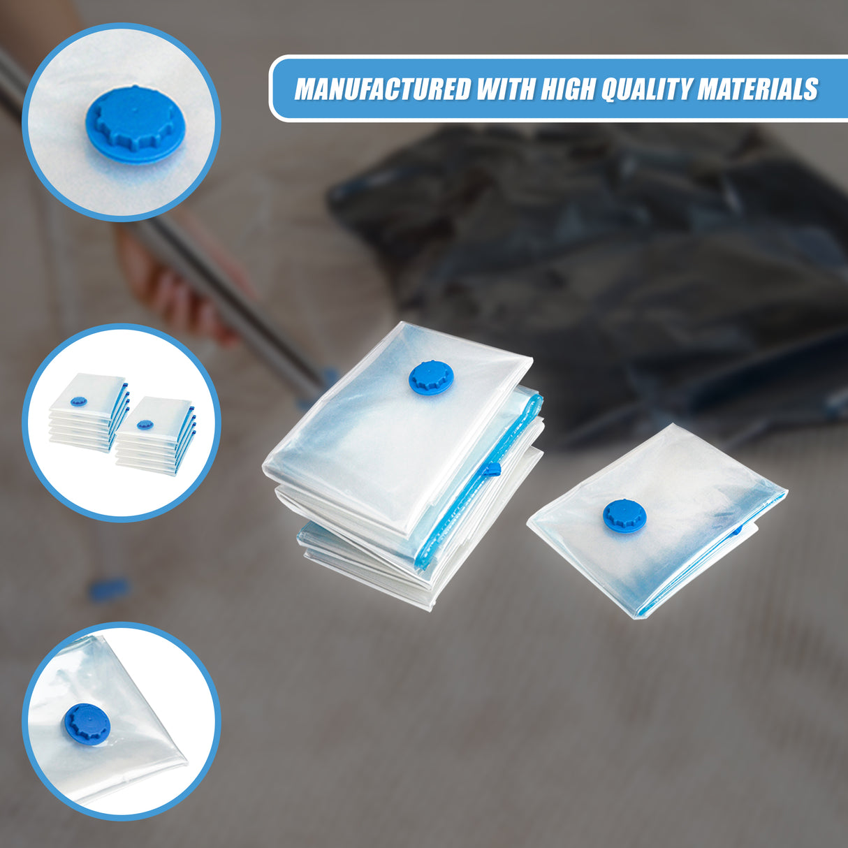 10X Jumbo Vacuum Storage Bags – Space Saver Seal Bags for Clothes, Bedding, Blankets & Travel Organisation