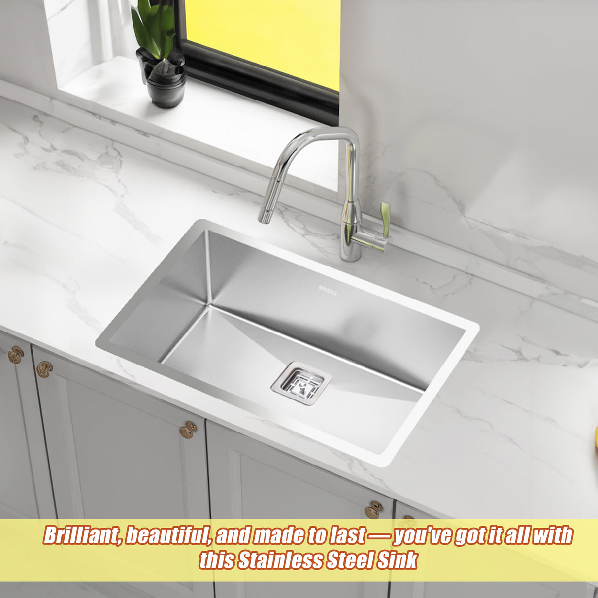 810x505mm Handmade 1.5mm Stainless Steel Undermount / Topmount Kitchen Sink with Square Waste