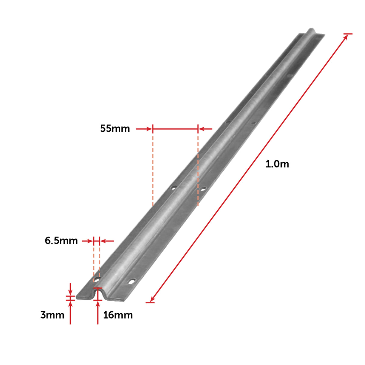 Sliding Gate Hardware Accessories Kit - 2m Track