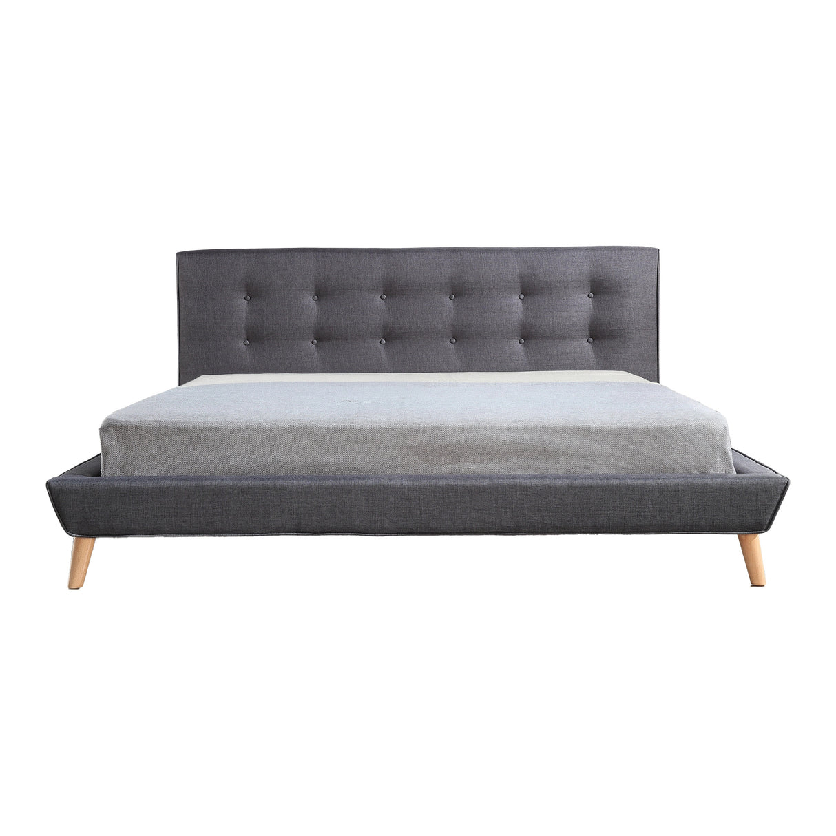 King Linen Fabric Deluxe Bed Frame Grey