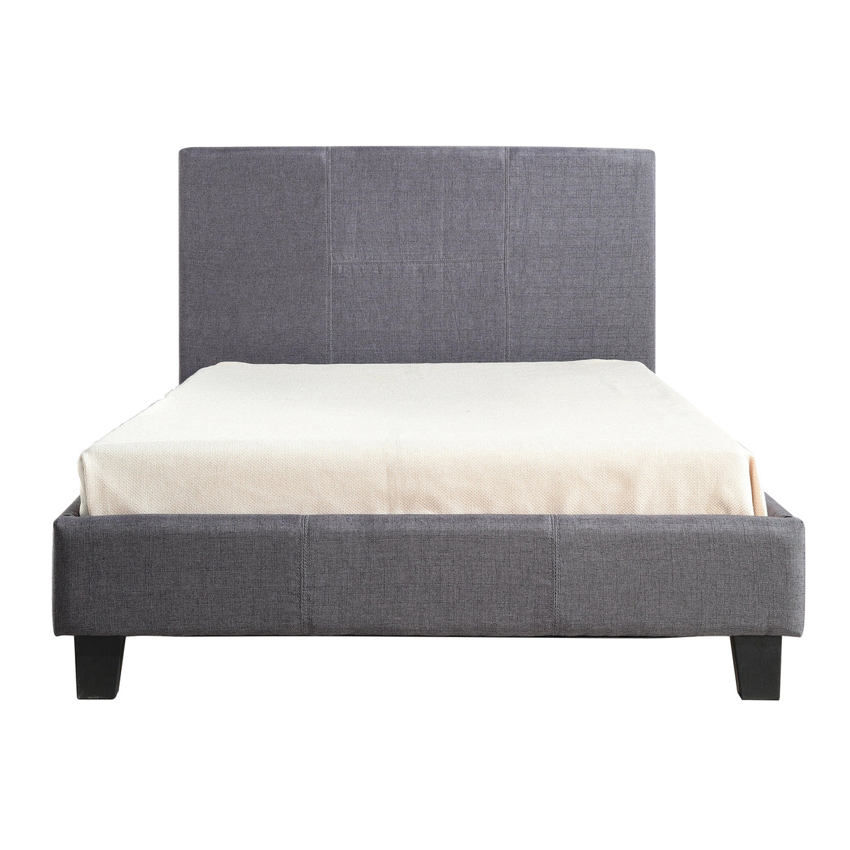 King Single Linen Fabric Bed Frame Grey