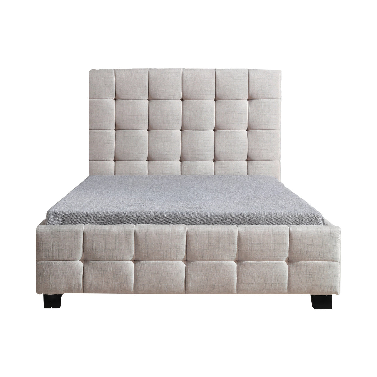 King Single Linen Fabric Deluxe Bed Frame Beige