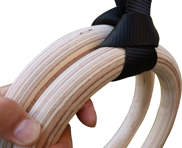 Birch Wood Gymnastic Rings with Adjustable Straps – Strength & Calisthenics Training