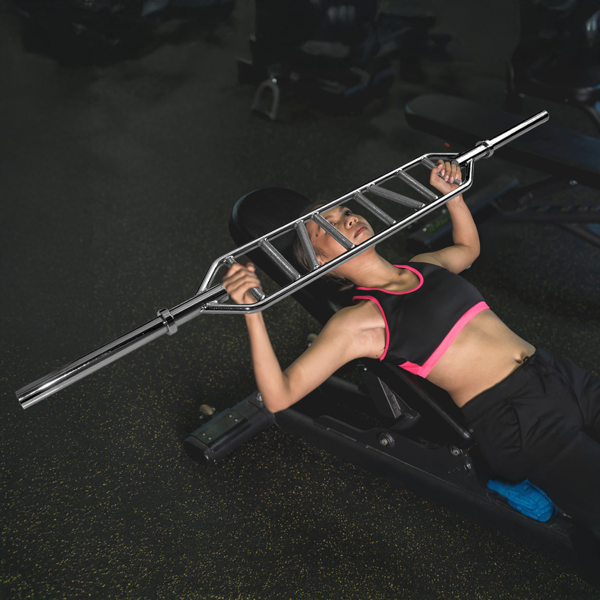 Olympic Swiss Bar Specialty Barbell for Bench Press & Tricep Training