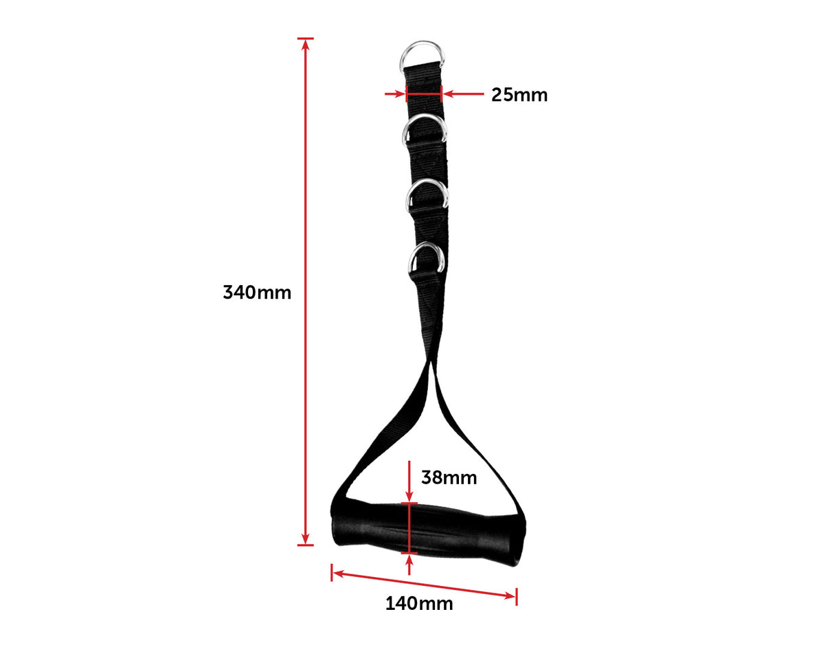 2x Adjustable Nylon Cable Handles – Home Gym Attachment for Strength Training