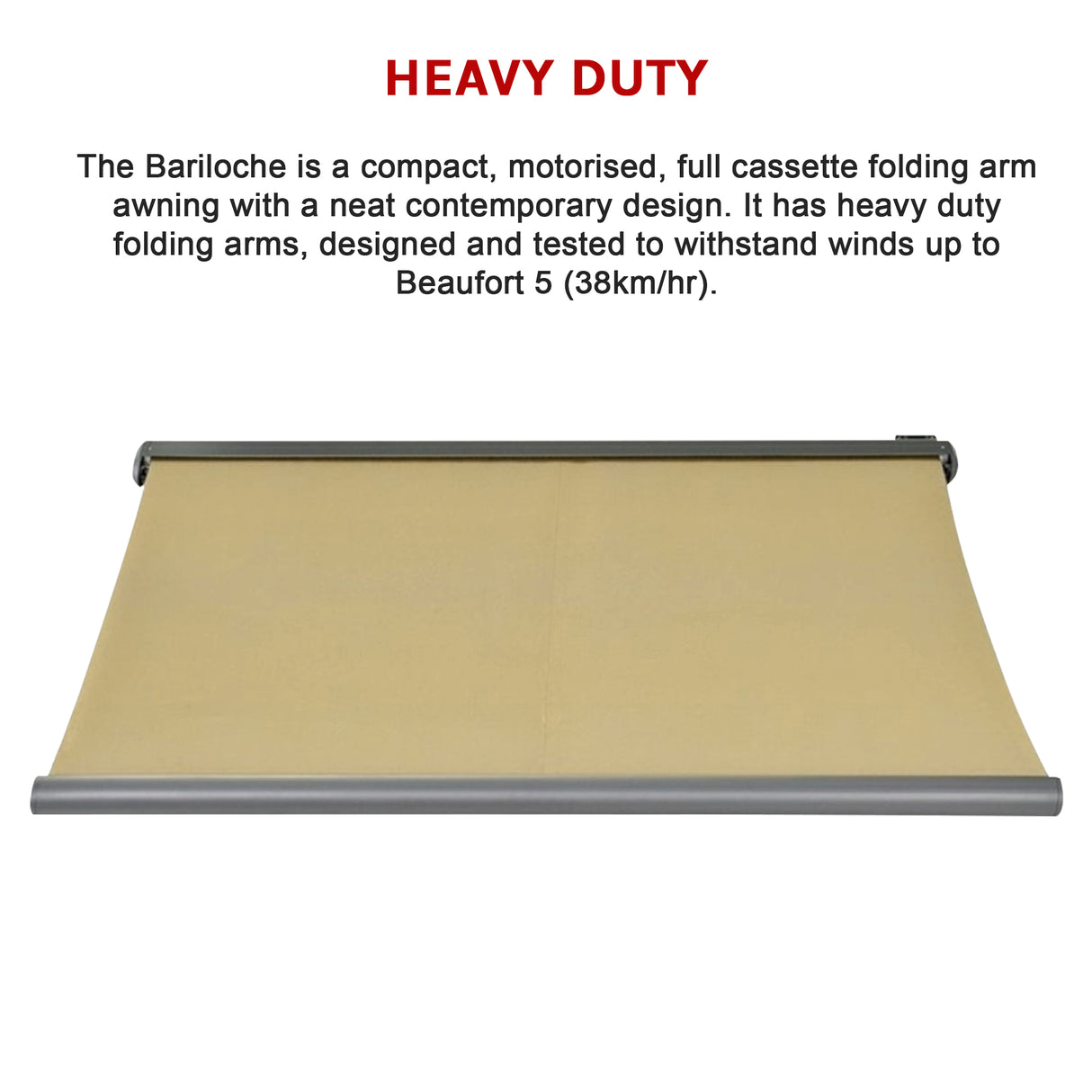 Heavy Duty Full Cassette Motorised Awning - 5.0m x 3.0m