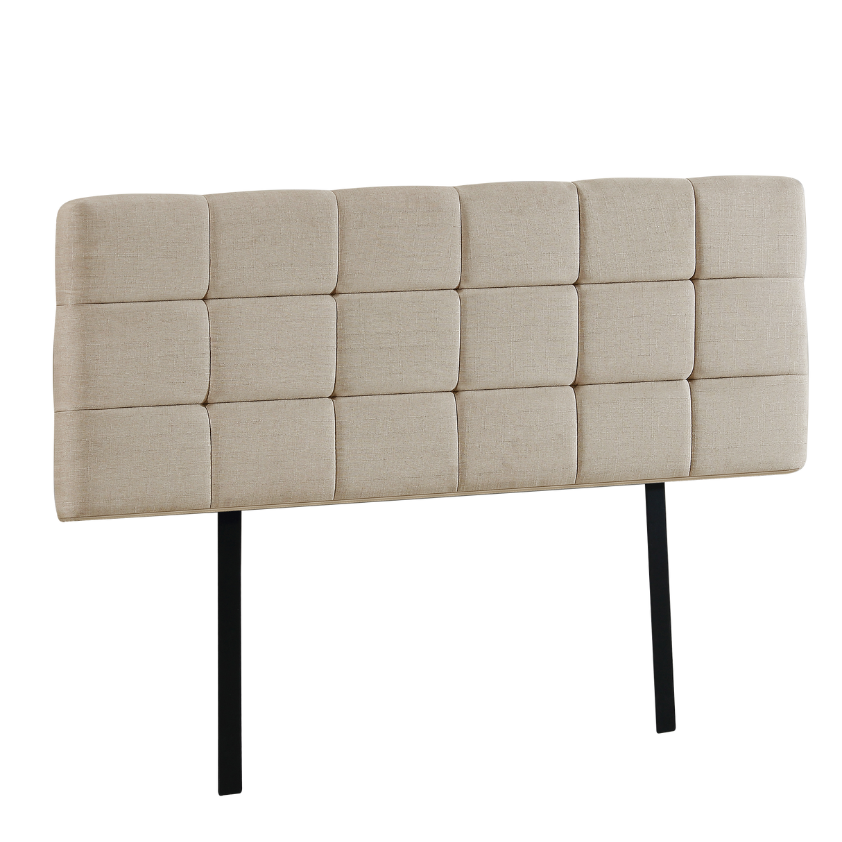 Linen Fabric King Bed Deluxe Headboard Bedhead - Beige