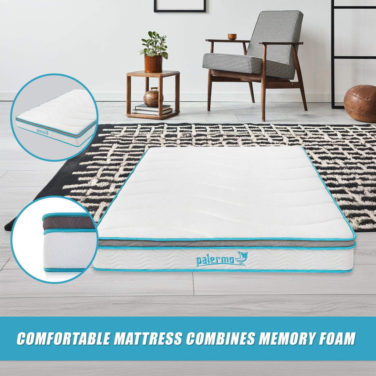 Double 20cm Hybrid Mattress – Memory Foam and Innerspring Support