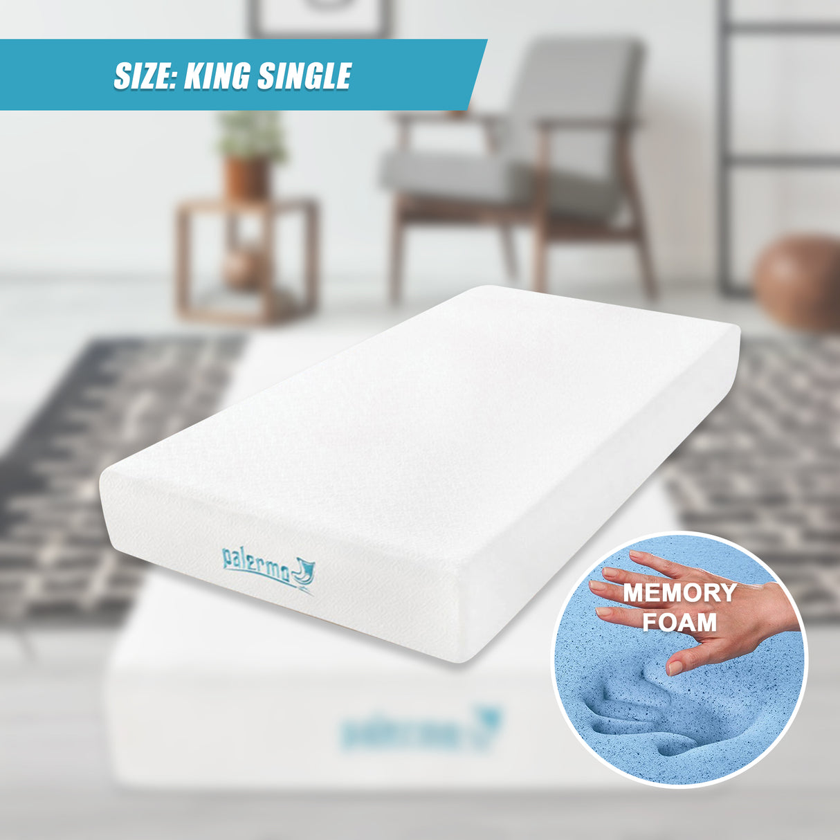 King Single 25cm Gel Memory Foam Mattress – Dual-Layered Comfort with CertiPUR-US® Certified Foam