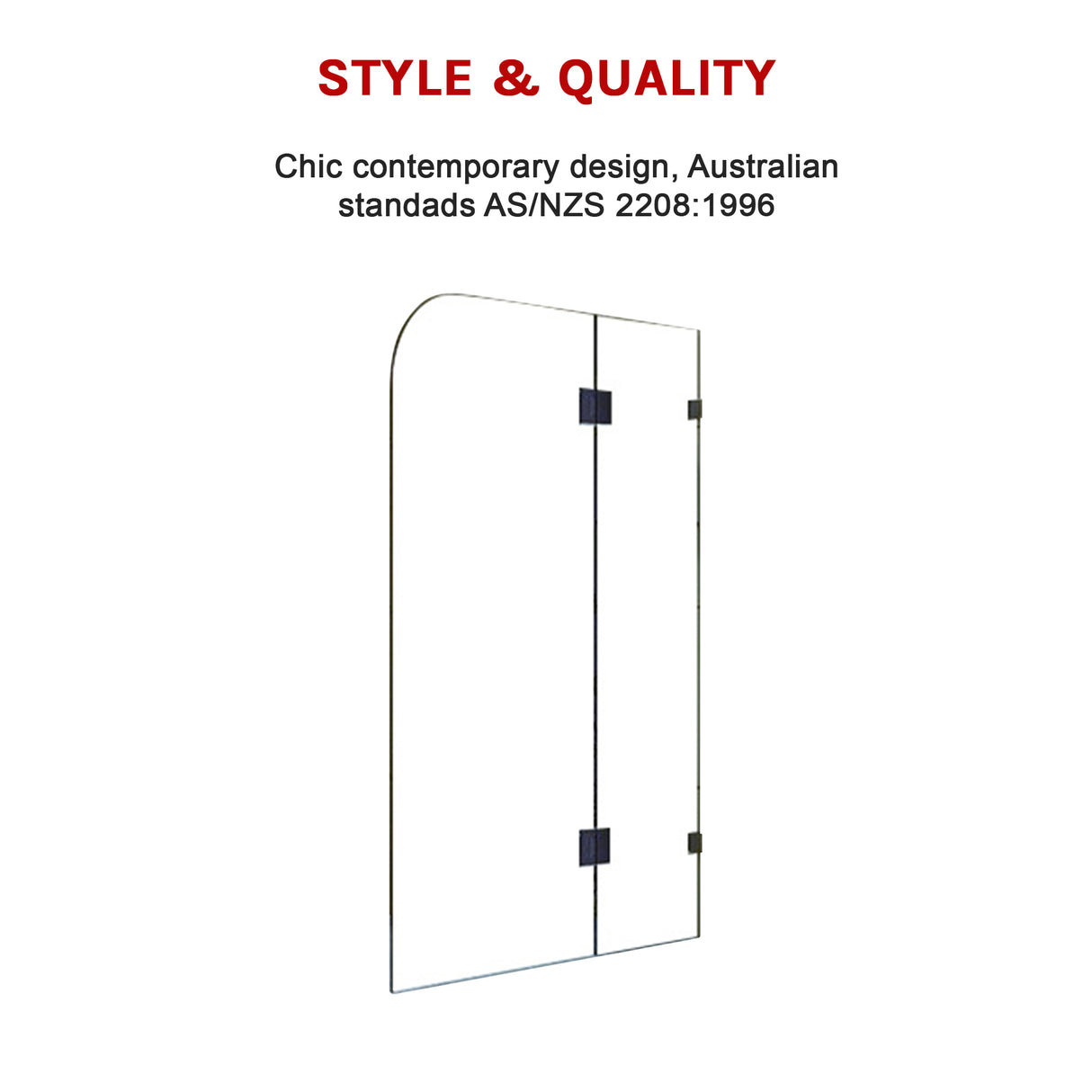 900 x 1450mm Frameless Bath Panel 10mm Glass Shower Screen By Della Francesca