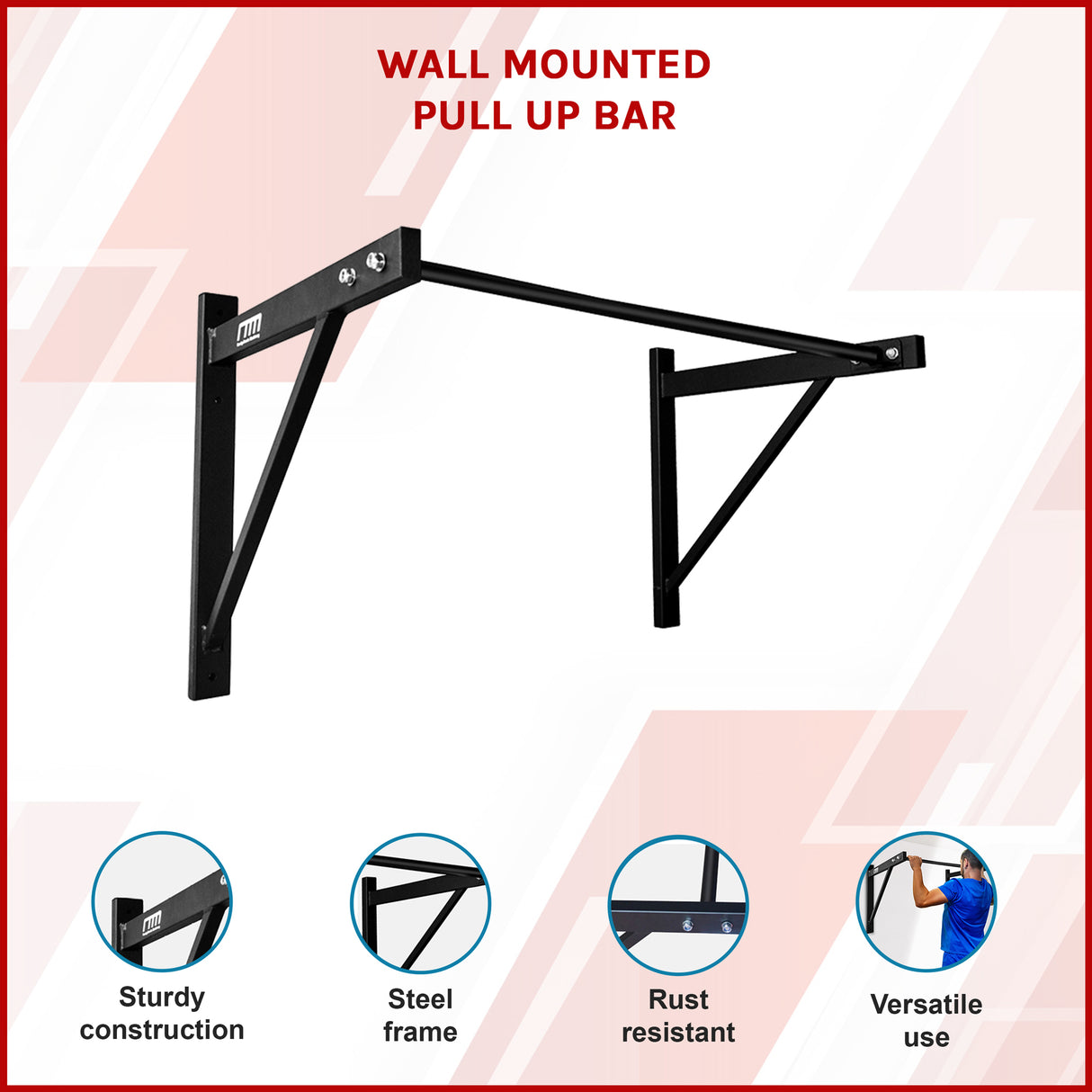Wall Mounted Pull Up Bar – Heavy Duty Chin Up Station for Home Upper Body Training