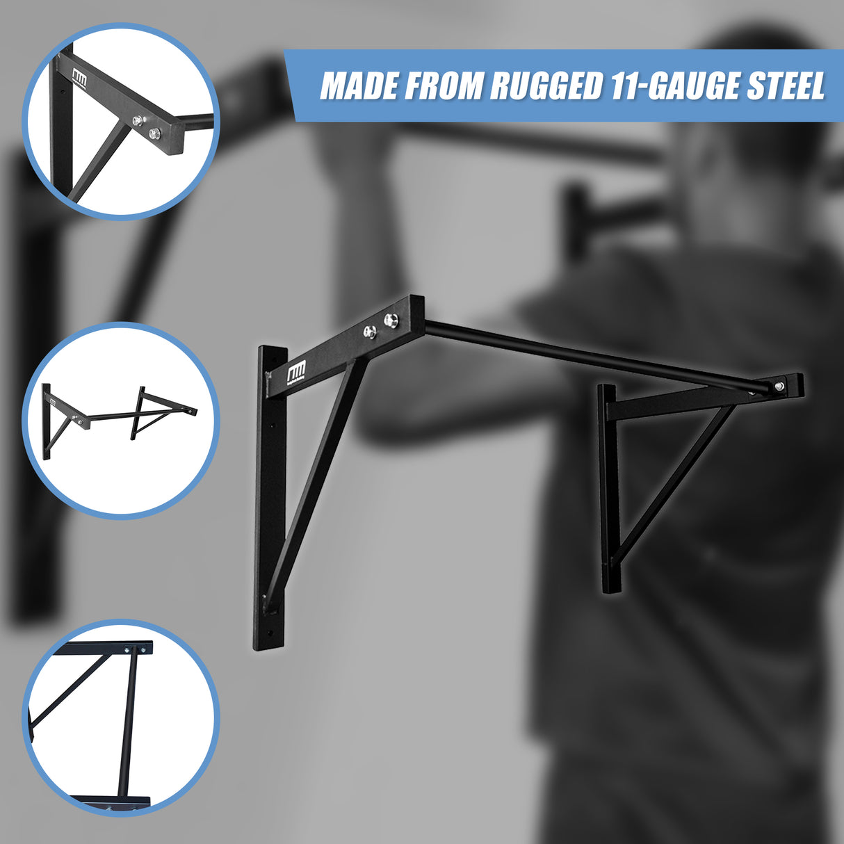 Wall Mounted Pull Up Bar – Heavy Duty Chin Up Station for Home Upper Body Training