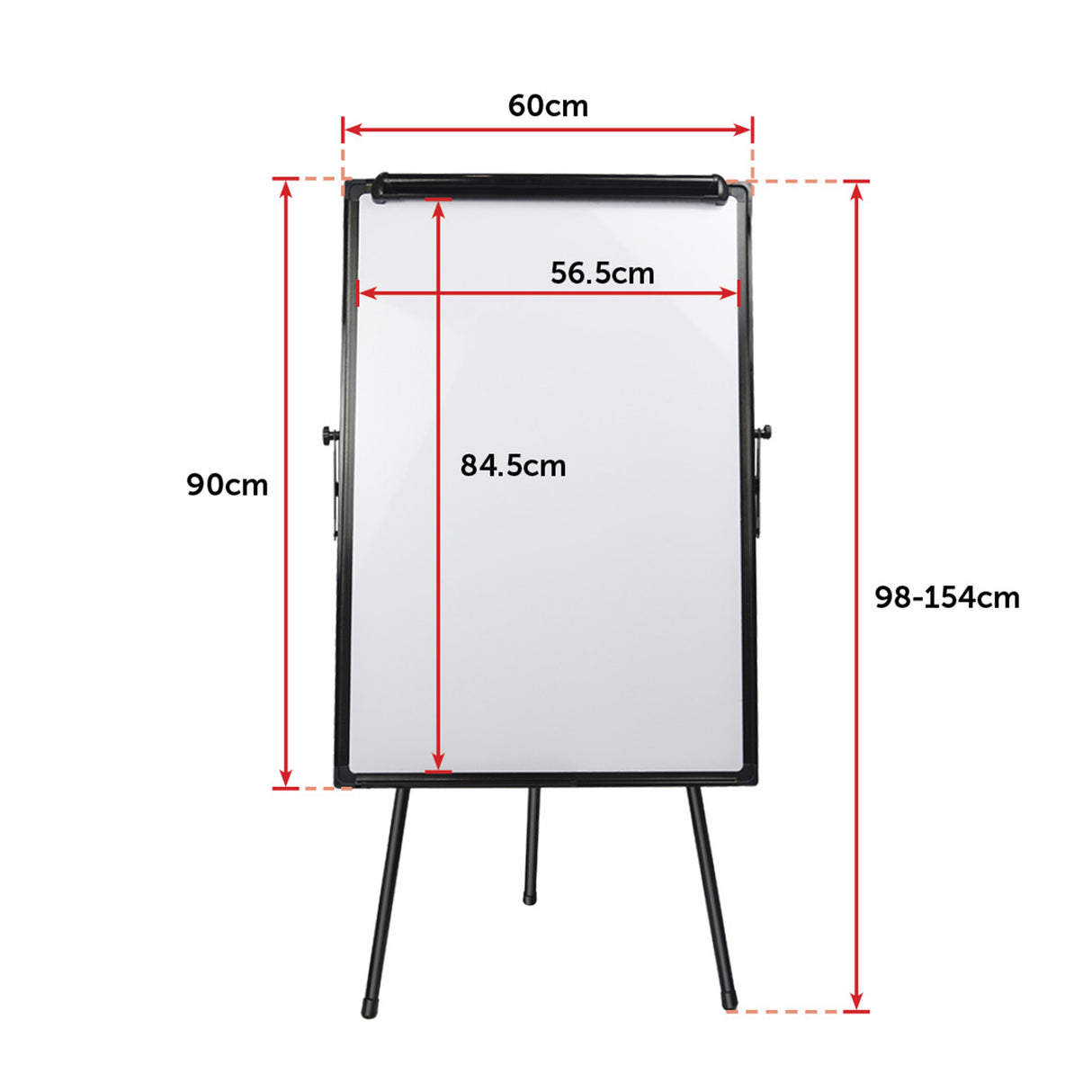 60 x 90cm Magnetic Writing Whiteboard Dry Erase w/ Height Adjustable Tripod Stand