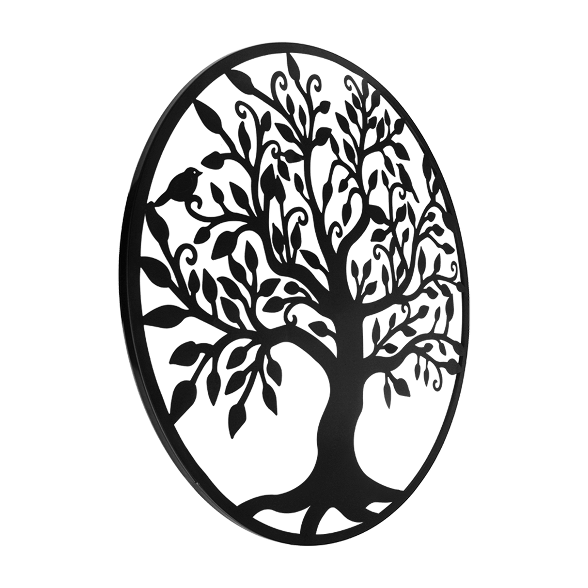 Black Tree of Life Wall Art Hanging Metal Iron Sculpture Garden 60cm