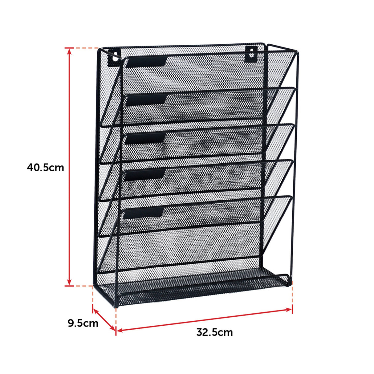 Wall Mount 6 Pocket Hanging File Sorter Organizer Folder Holder Rack Storage