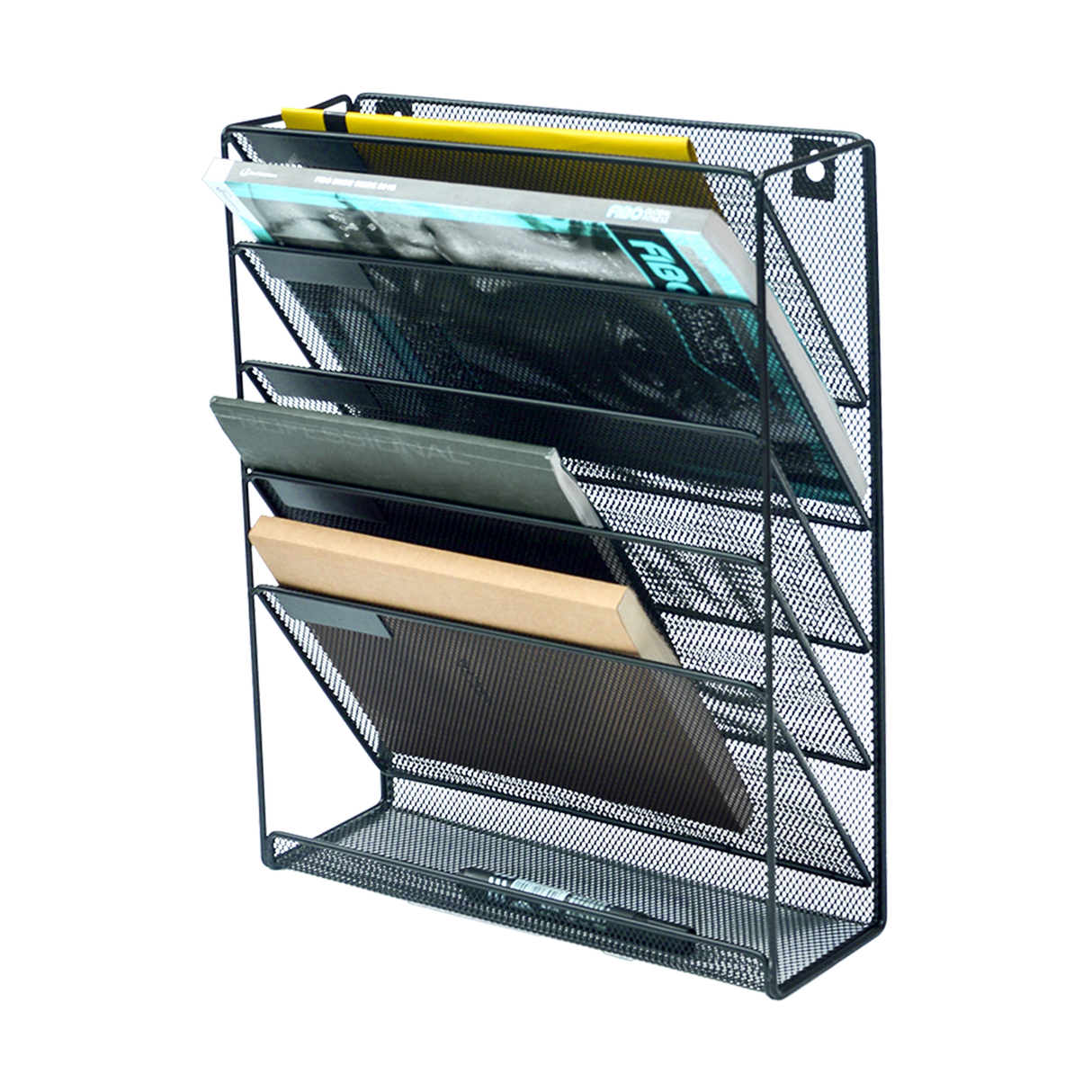 Wall Mount 6 Pocket Hanging File Sorter Organizer Folder Holder Rack Storage