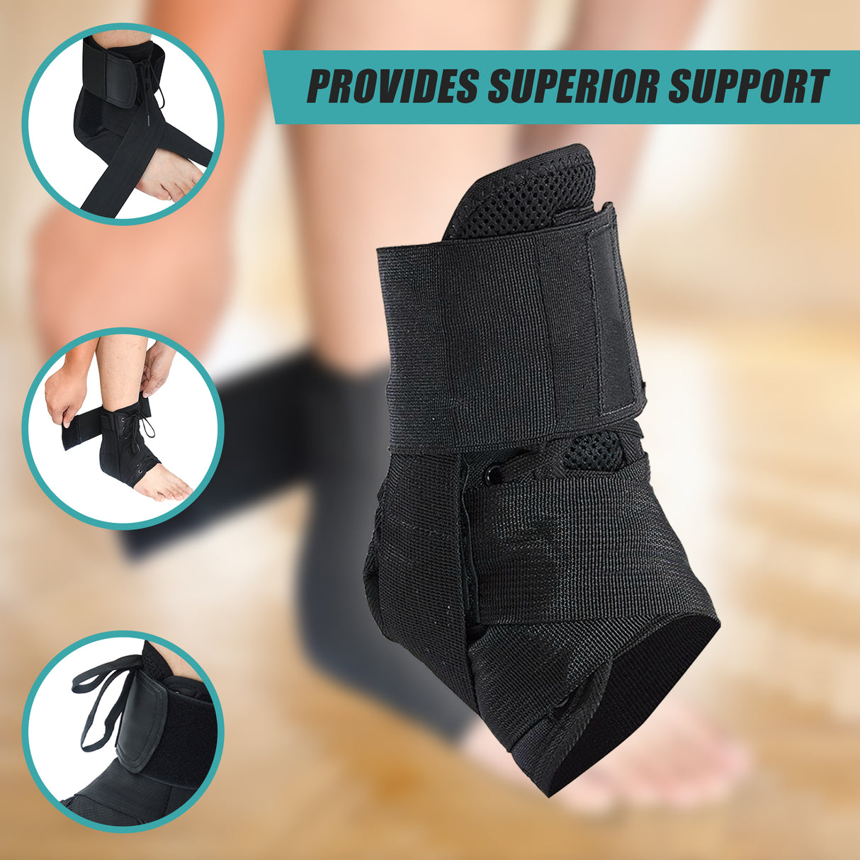 Ankle Brace Stabilizer - Ankle sprain & instability - LARGE