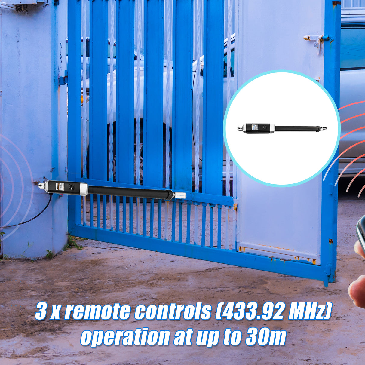 500KG 20W Solar Single Swing Auto Motor Remote Gate Opener