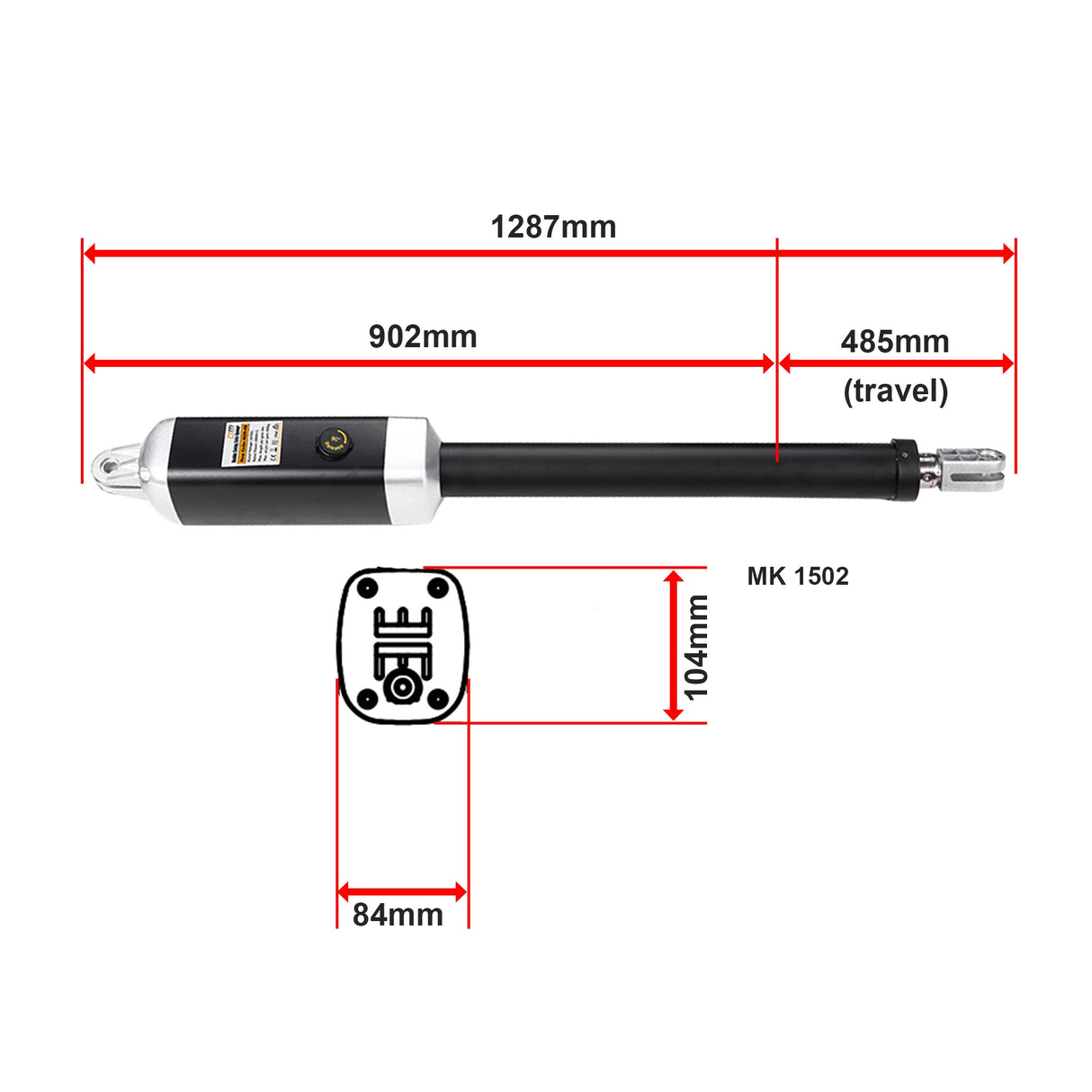 1200KG 20W Solar Double Swing Auto Motor Remote Gate Opener