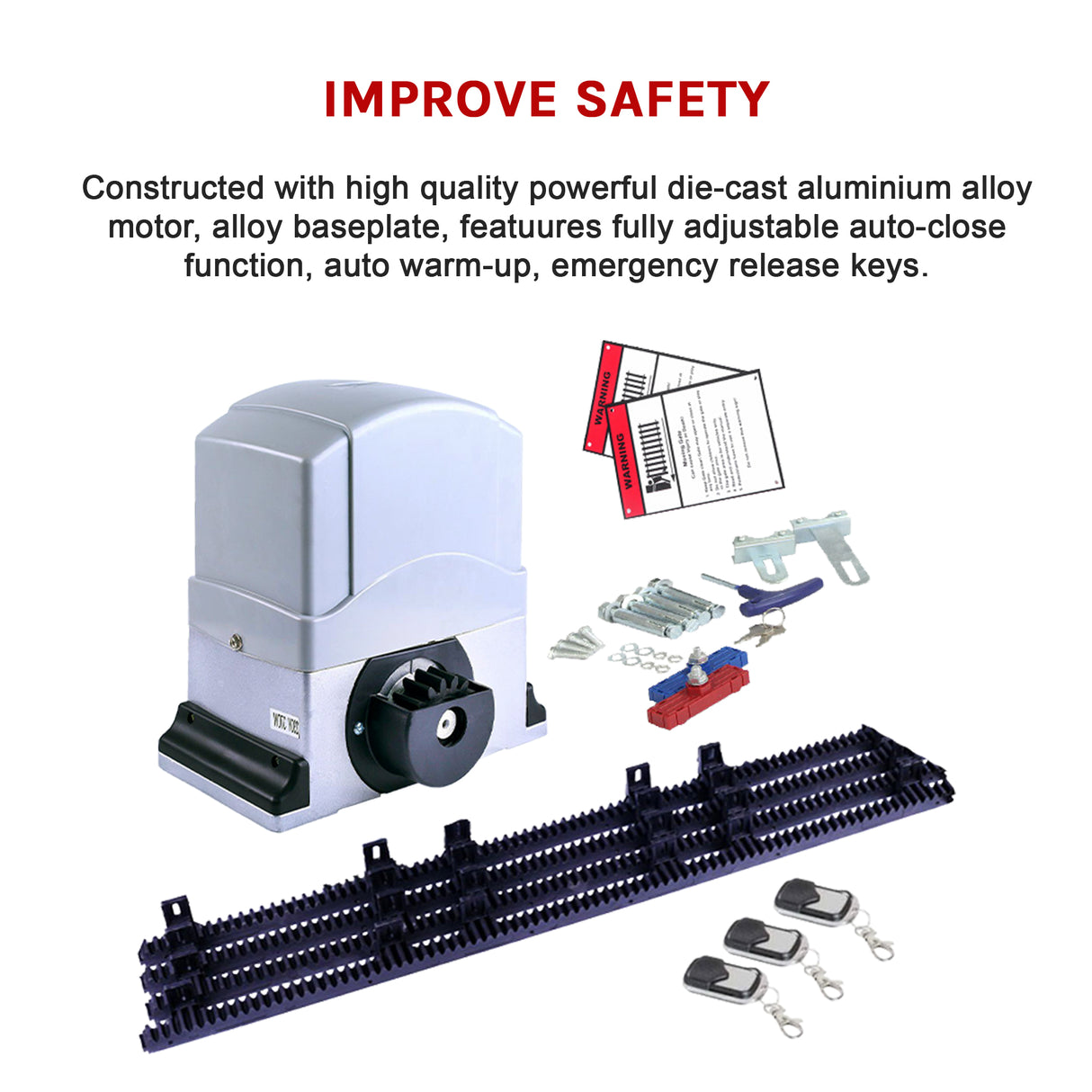 1200KG Auto Slide Sliding Gate Opener Automatic w 4m Rail