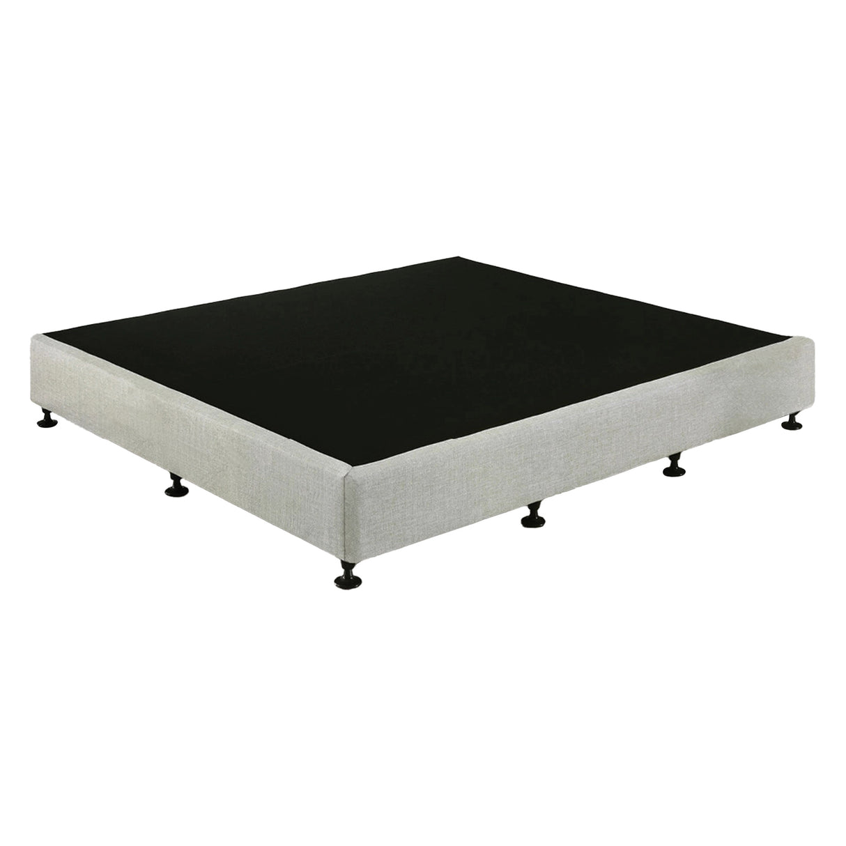 Palermo King Ensemble Bed Base Platinum Light Grey Linen Fabric