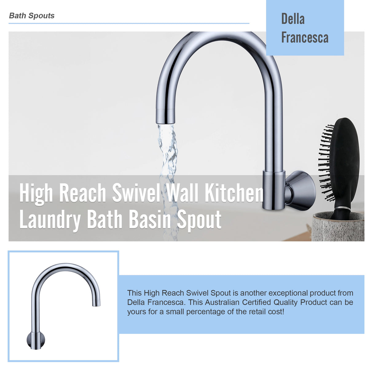 High Reach Swivel Wall Kitchen Laundry Bath Basin Spout