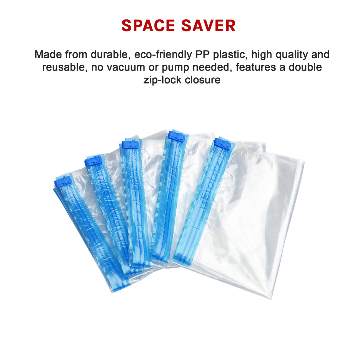 Travel Space Saver Saving Hand Roll Up Roller Seal No Vacuum Storage Bag x20