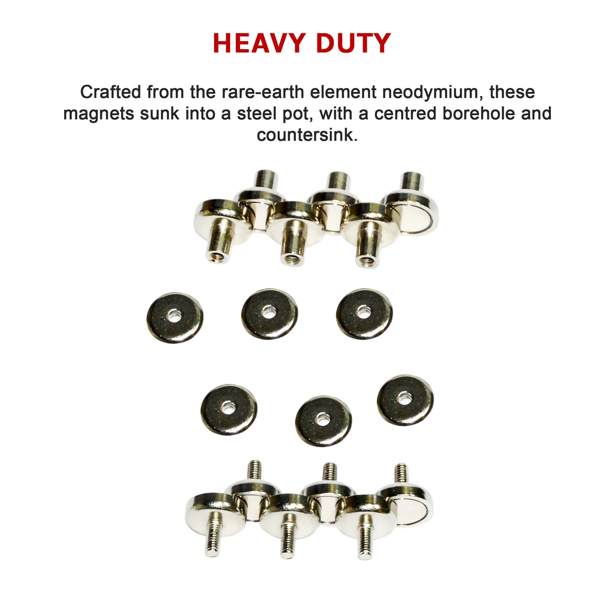 18x 16mm 5kg Countersunk Pot Magnet | Rare Earth Latch Door Drawer Cabinet