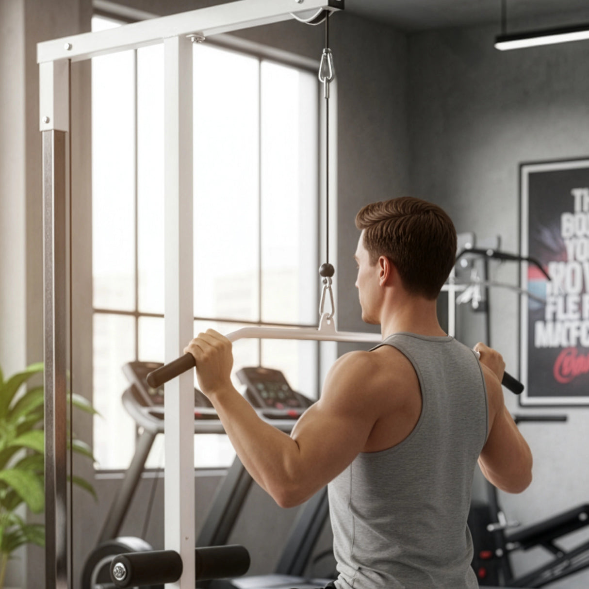 Home Fitness Multi Gym Lat Pull Down Workout Machine Bench Exercise