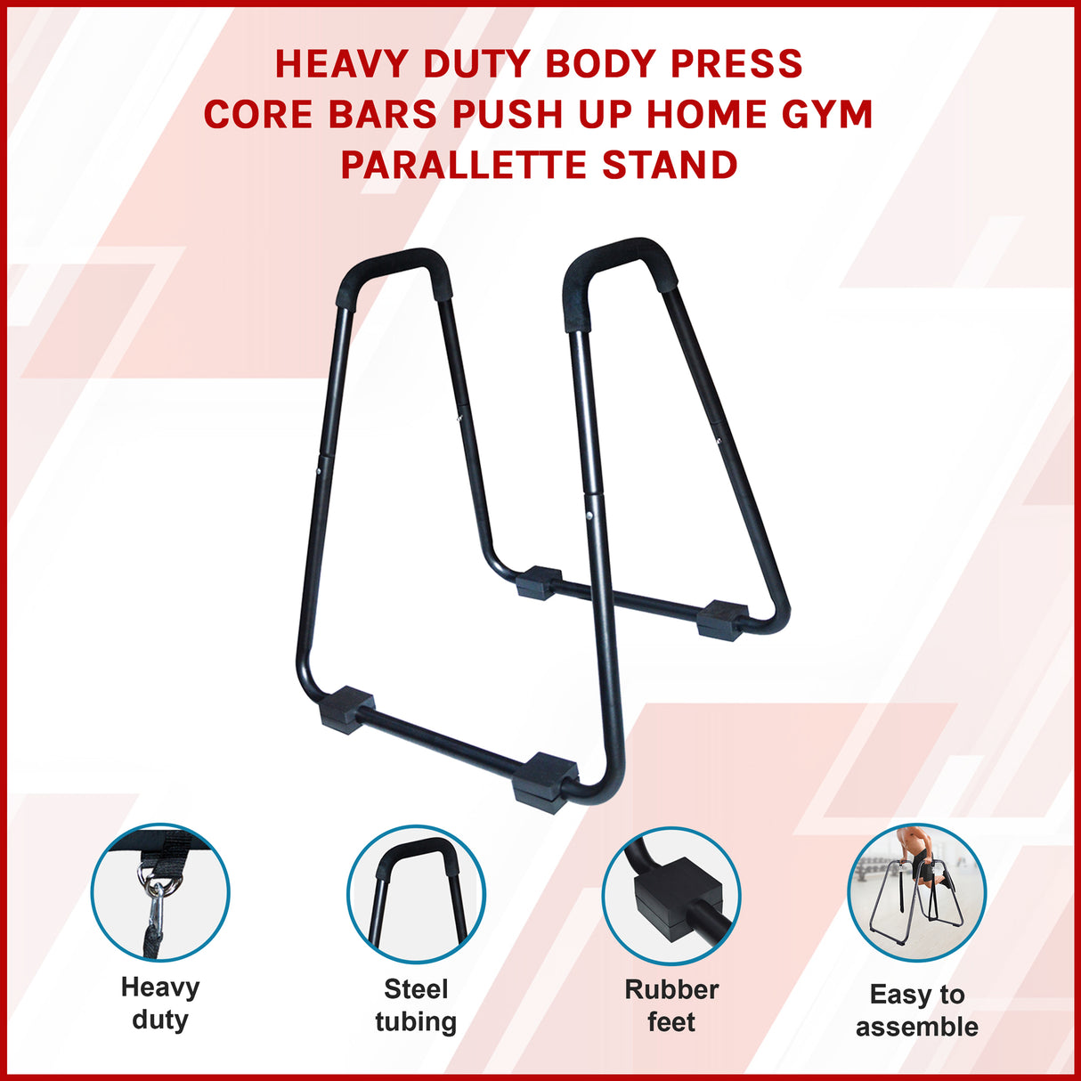 Heavy Duty Parallette Bars – Push Up & Core Strength Training Stands for Home Gym