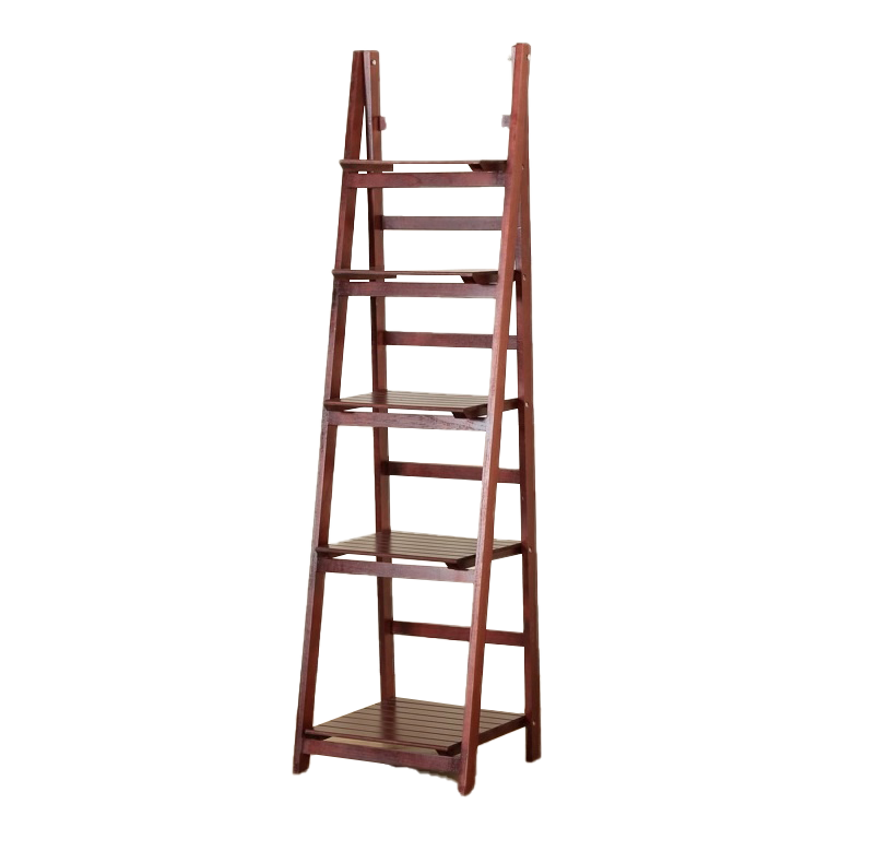 5 Tier Wooden Ladder Shelf Stand Storage Book Shelves Shelving Display Rack