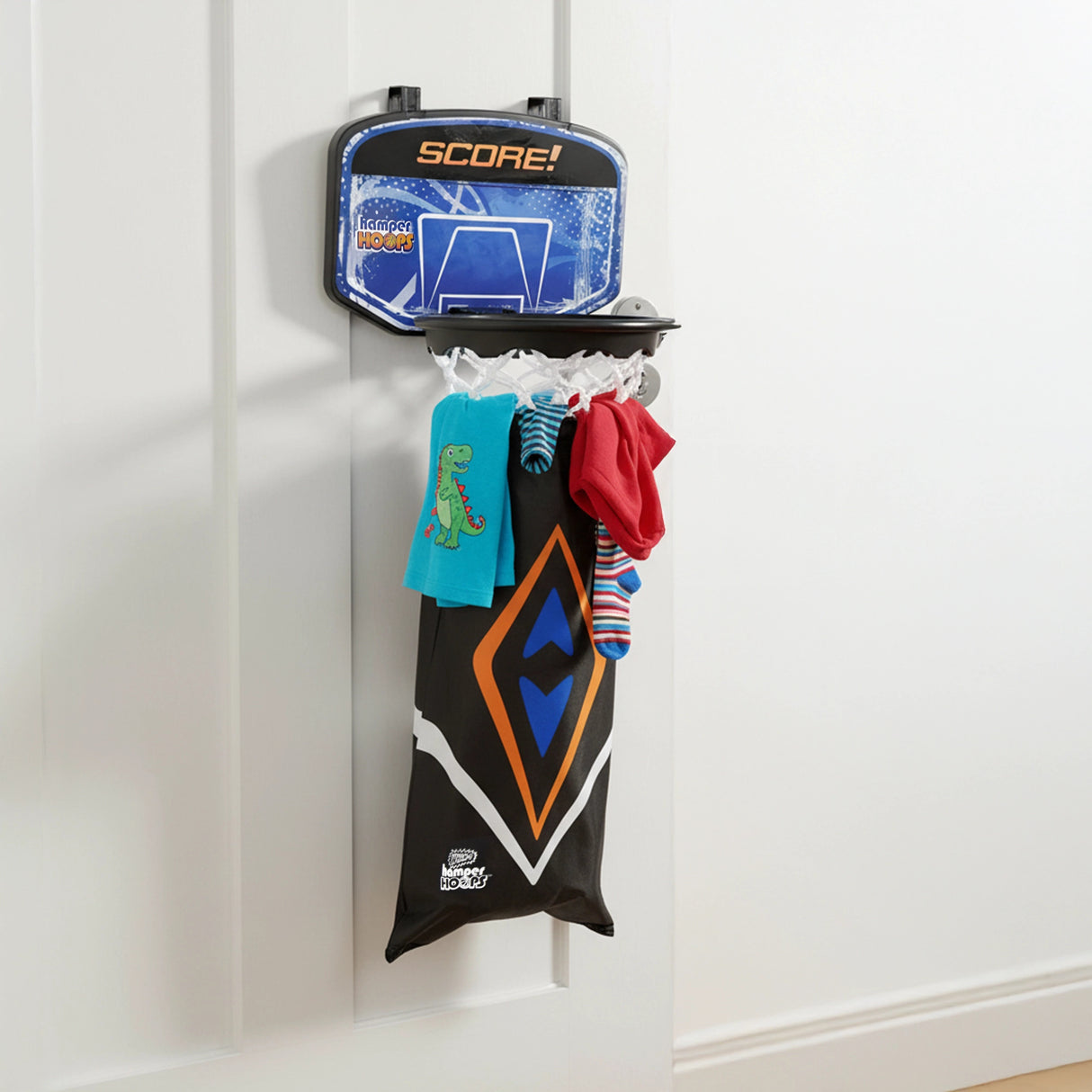 Hamper Basketball Laundry Hoop Hanging Clothes Basket Storage Kids Fun Door Bag
