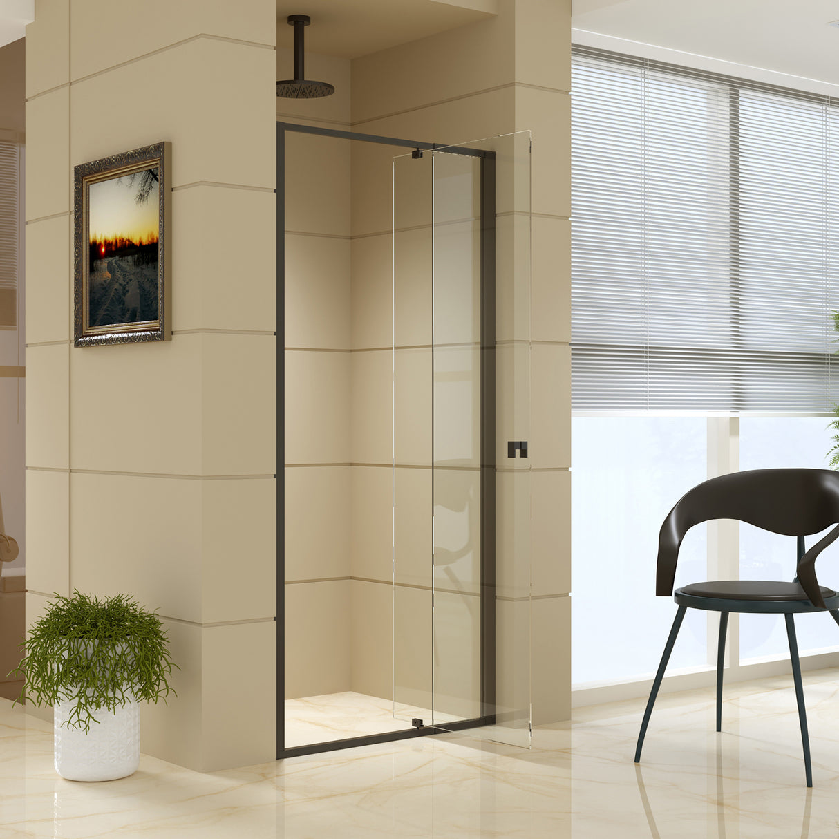 Adjustable Semi Frameless Shower Screen (74~82) x 195cm Australian Safety Glass