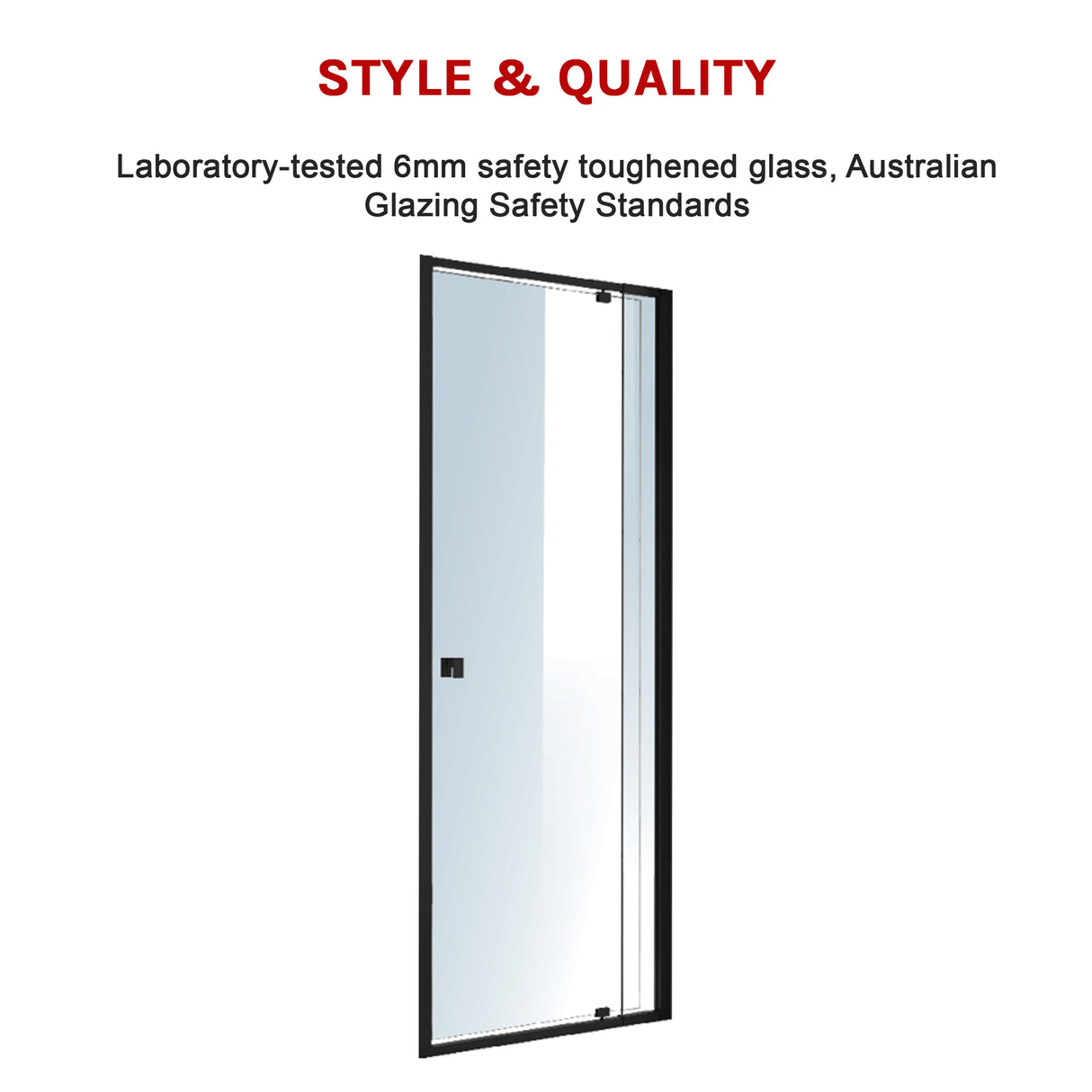Adjustable Semi Frameless Shower Screen (74~82) x 195cm Australian Safety Glass