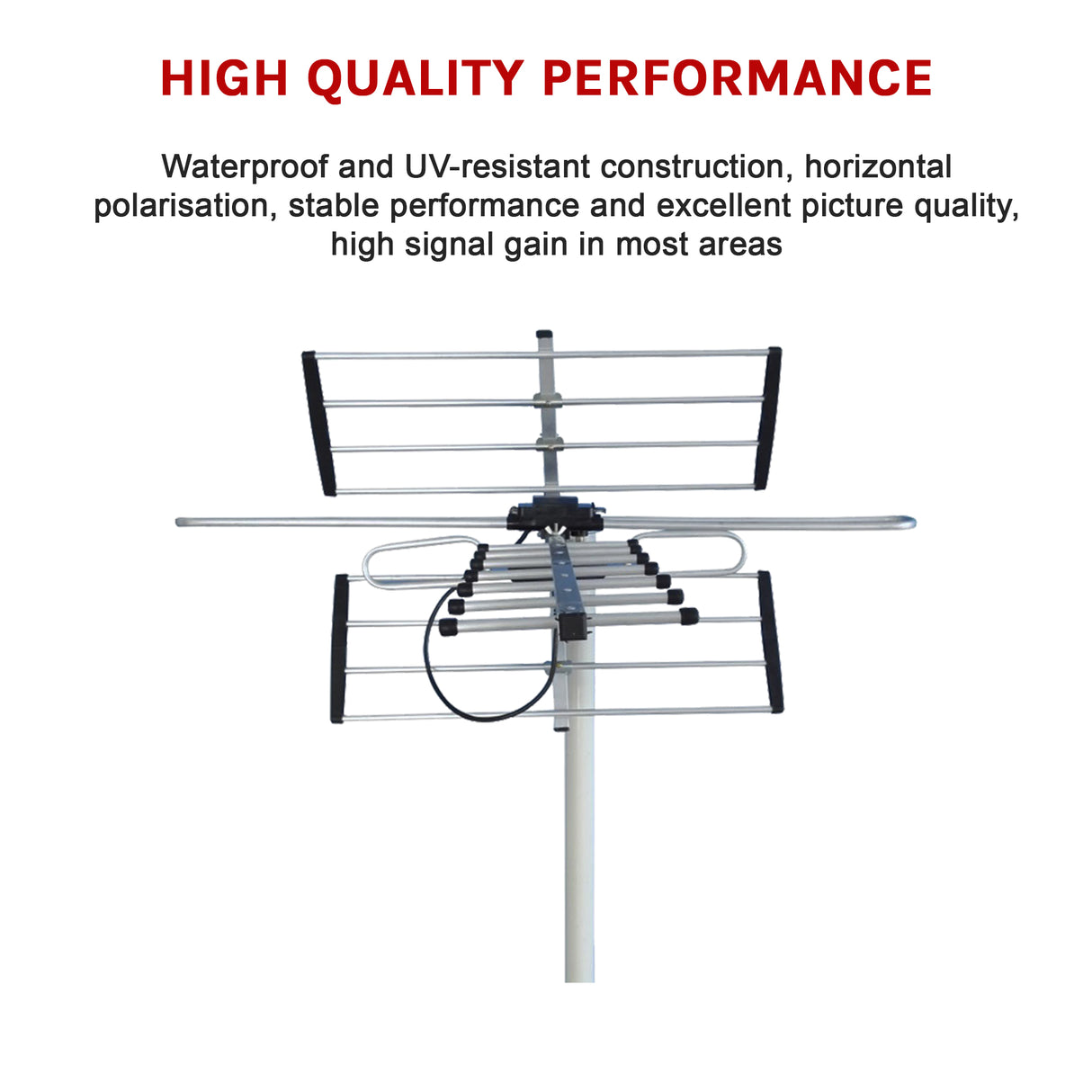 Digital TV Outdoor Antenna Aerial UHF VHF FM Signal Booster HD