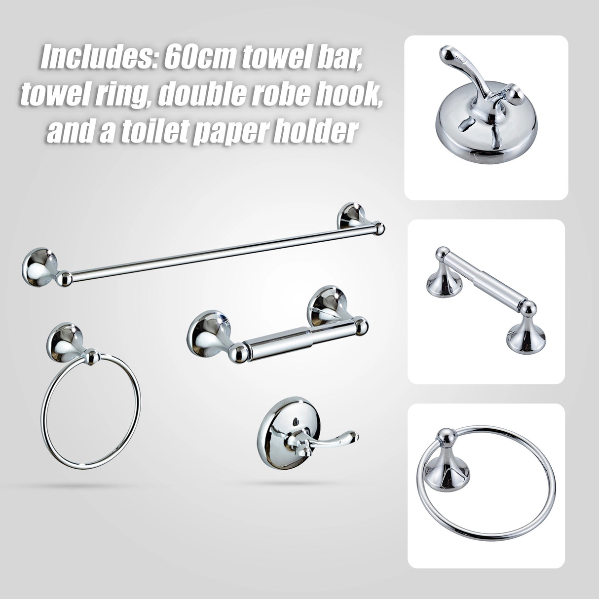 4 Piece Towel Bar Set Bath Accessories Bathroom Hardware