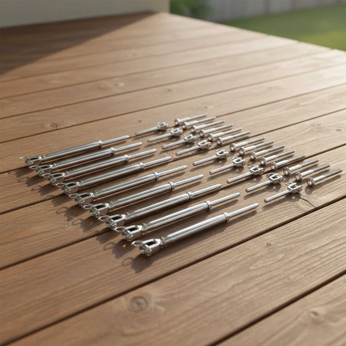 Stainless Steel Wire Rope DIY Balustrade Kit Jaw/Swage Fork Turnbuckle - 10 pack
