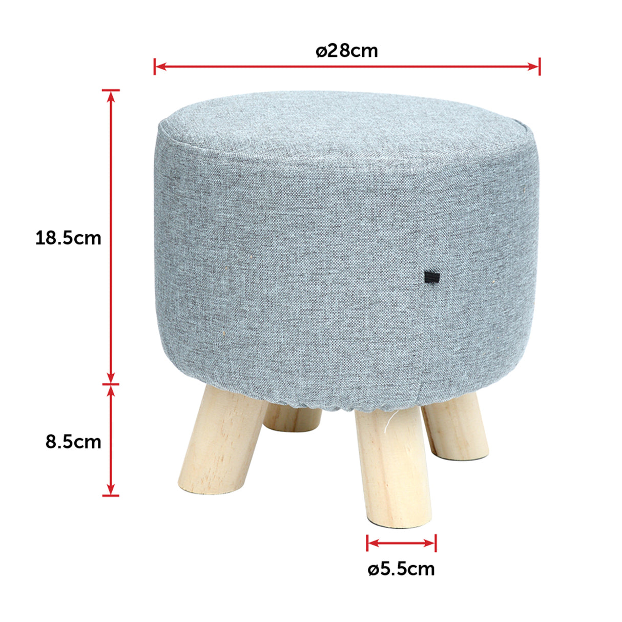 Fabric Ottoman Foot Stool Rest Pouffe Footstool Wood Storage Padded Seat