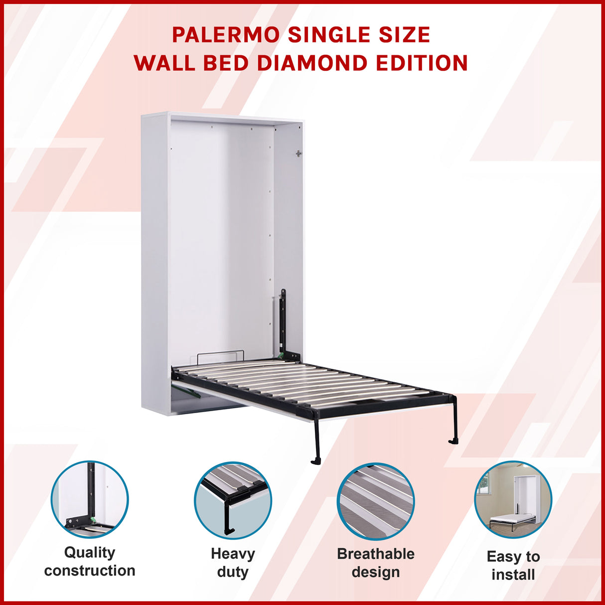 Palermo Single Size Wall Bed Diamond Edition