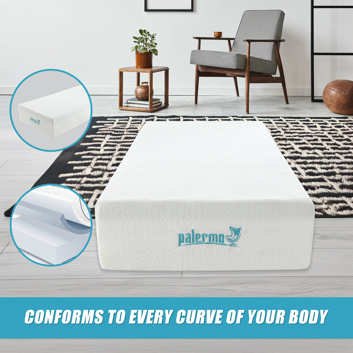 Single 30cm Green Tea Memory Foam Mattress – Cooling Comfort with CertiPUR-US® Certified Foam