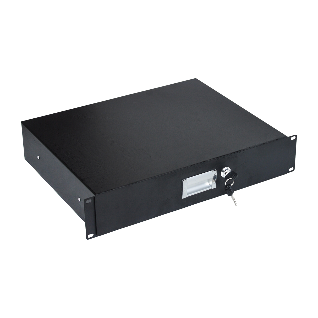 19" Rack Mount 2U Steel Plate DJ Drawer Equipment Cabinet Locking Lockable