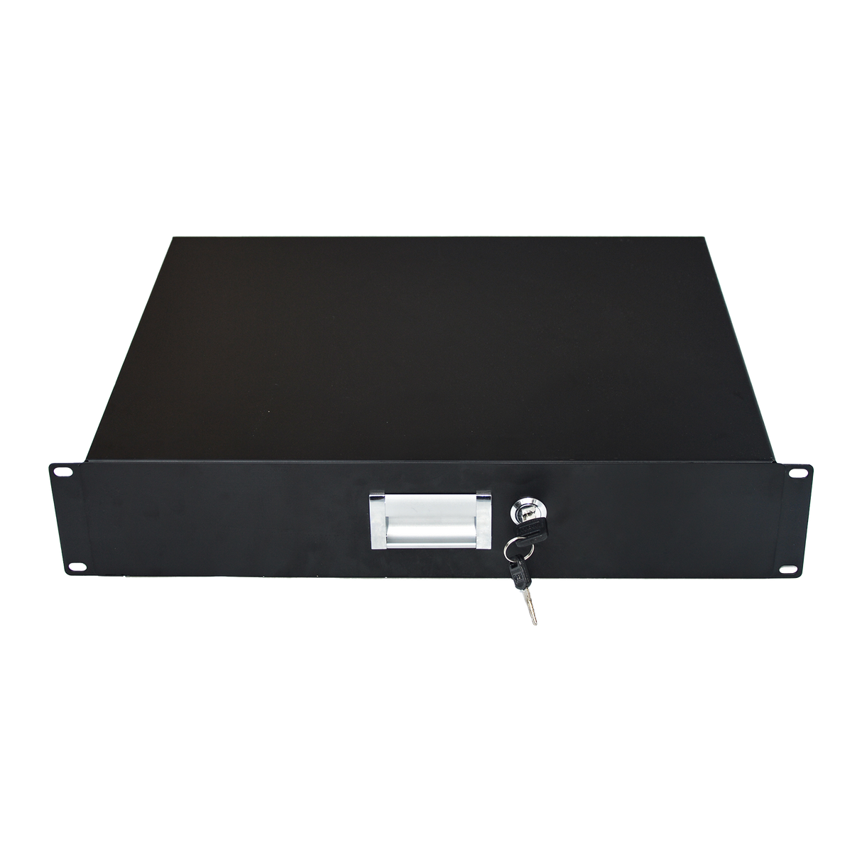 19" Rack Mount 2U Steel Plate DJ Drawer Equipment Cabinet Locking Lockable