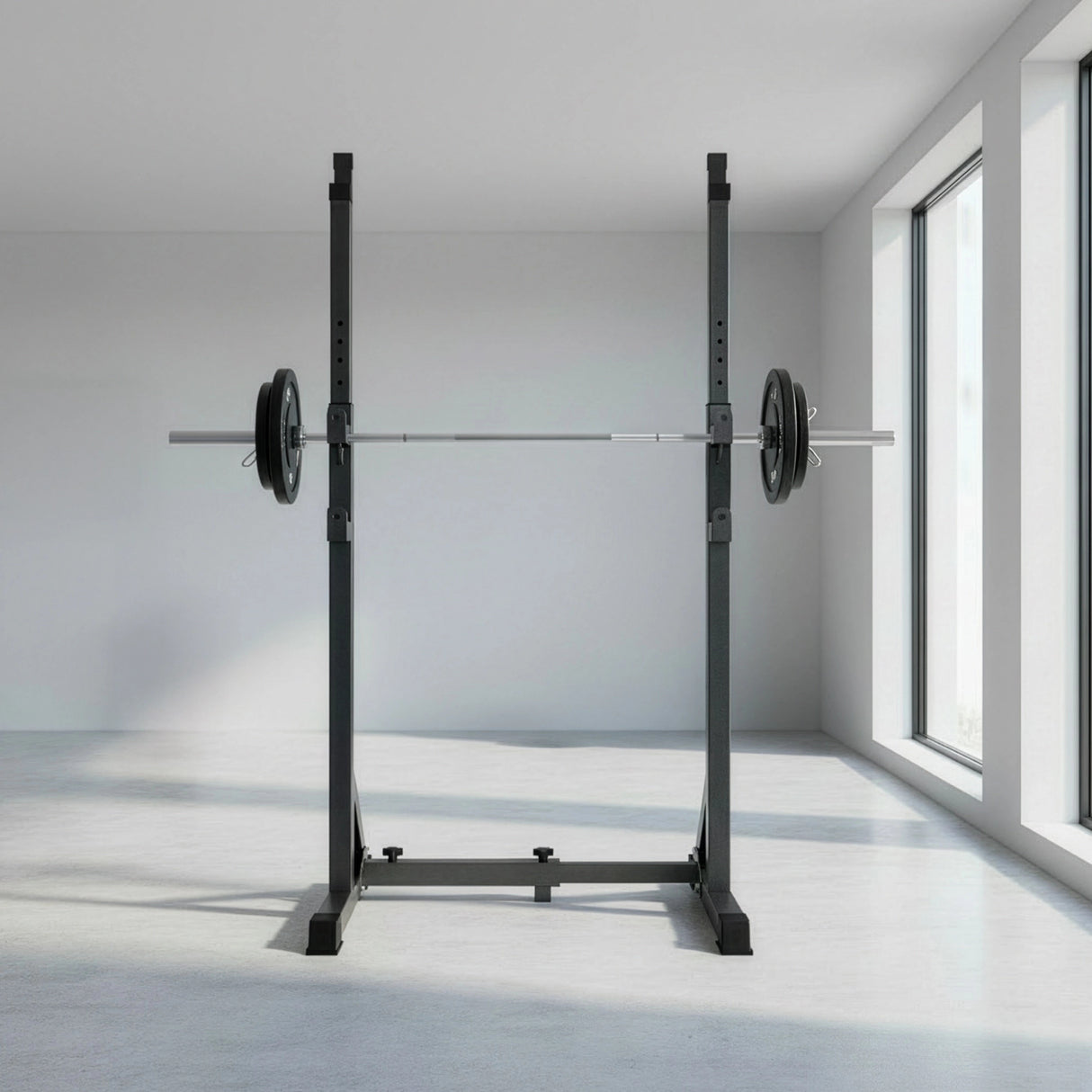 Commercial Squat Rack Adjustable Pair Fitness Exercise Weight Lifting Gym Barbell Stand