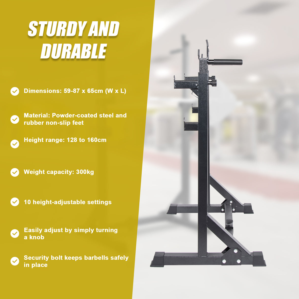 Commercial Squat Rack Adjustable Pair Fitness Exercise Weight Lifting Gym Barbell Stand