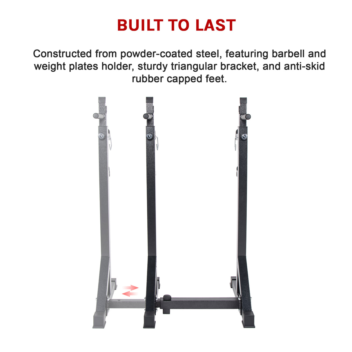 Commercial Squat Rack Adjustable Pair Fitness Exercise Weight Lifting Gym Barbell Stand