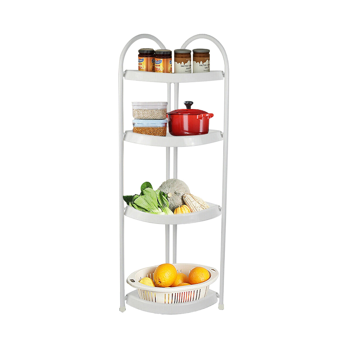 Shower Corner Shelf White Caddy Bathroom Shelves Organiser Bath Storage Rack 4