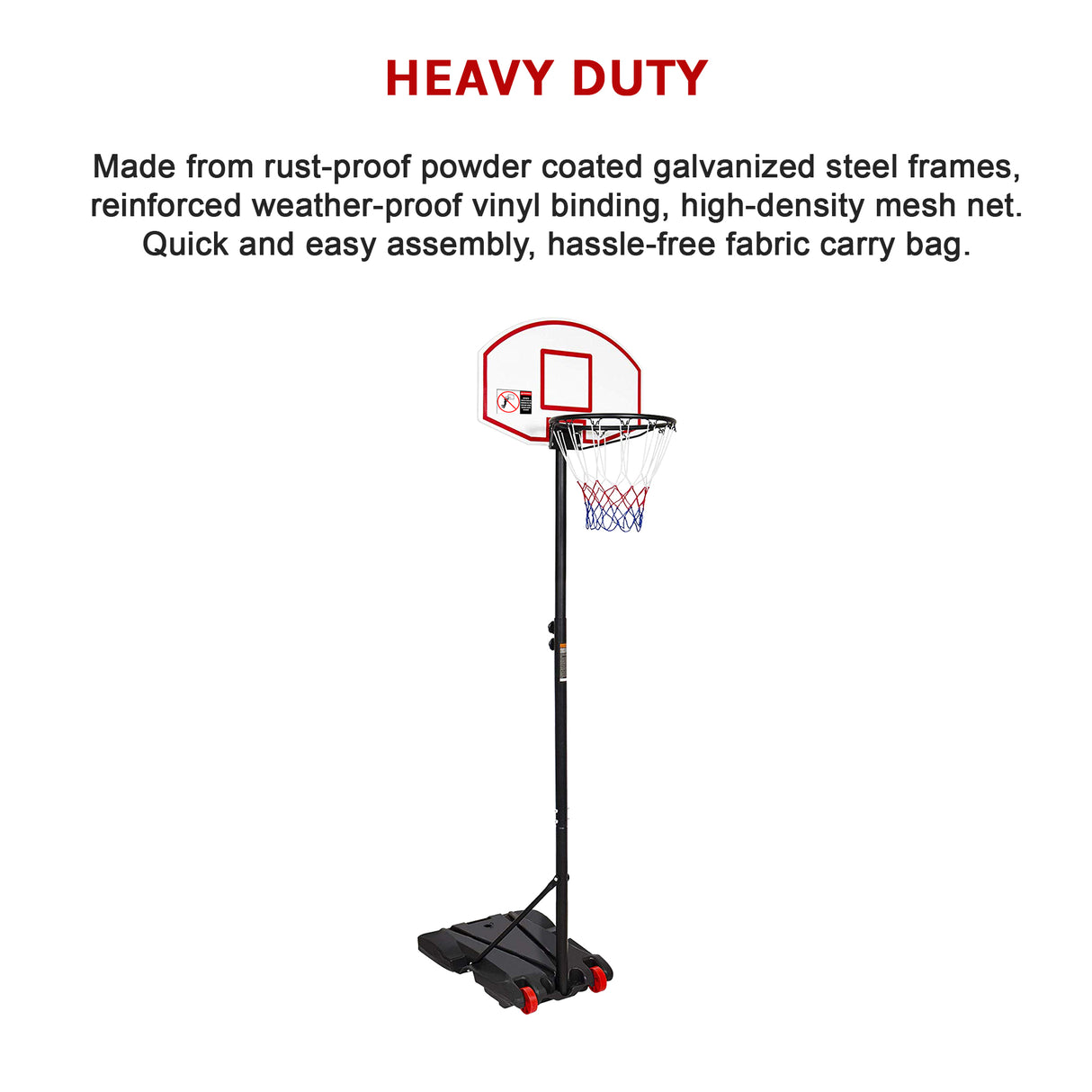 Basketball Ring Hoop Height Adjustable Portable Set