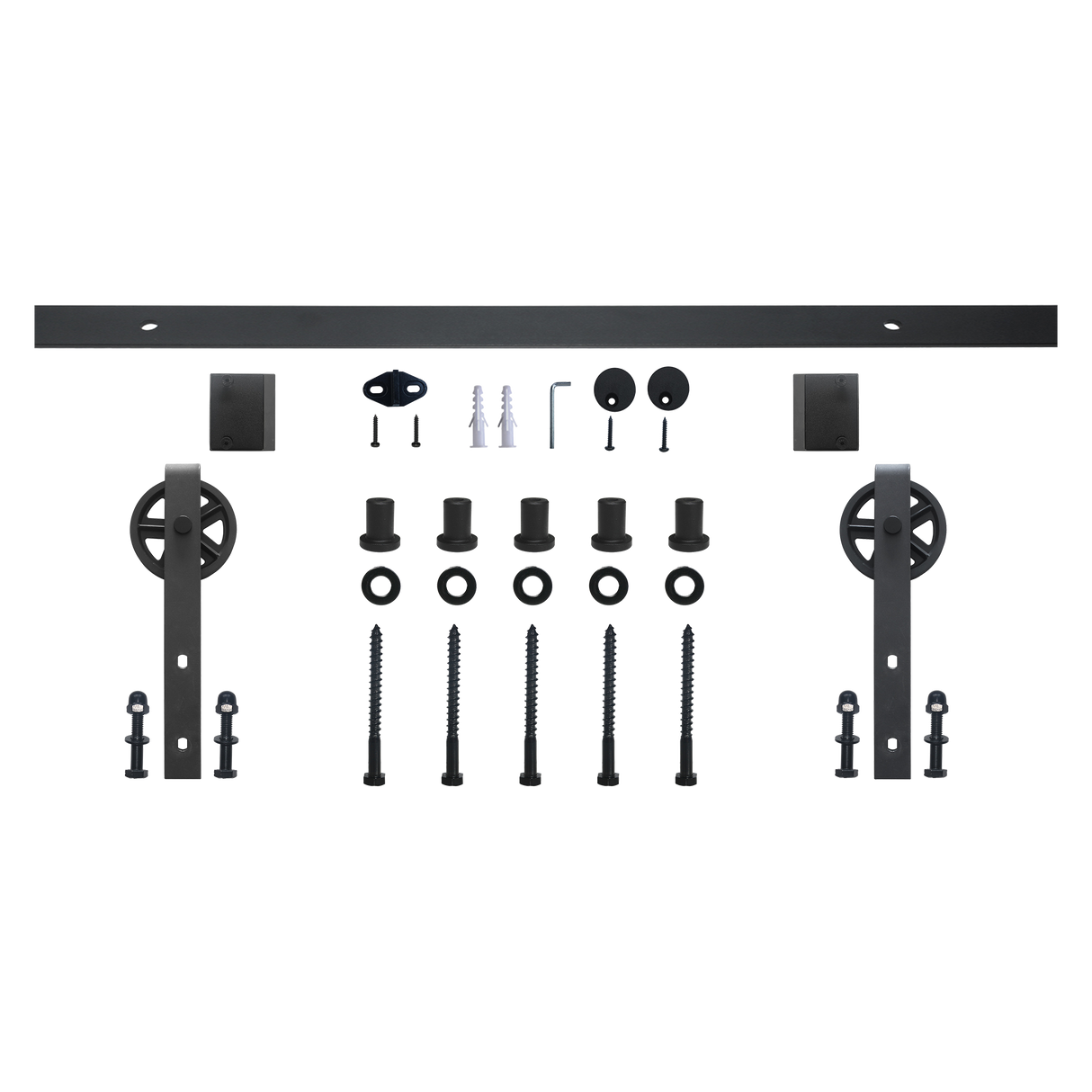 2M Big Spoke Wheel Sliding Barn Door Hardware