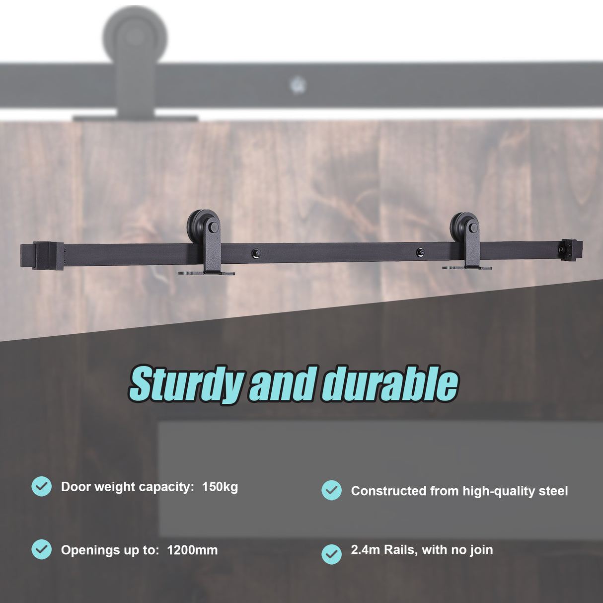 2.4m Sliding Barn Door Hardware