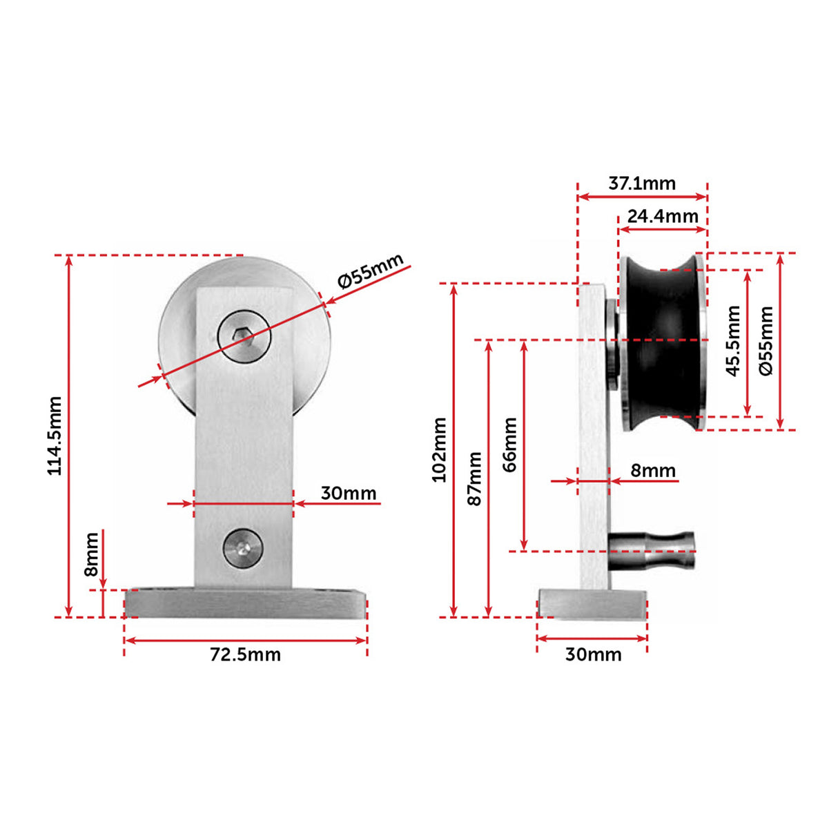 Sliding Barn Door Hardware Stainless Steel